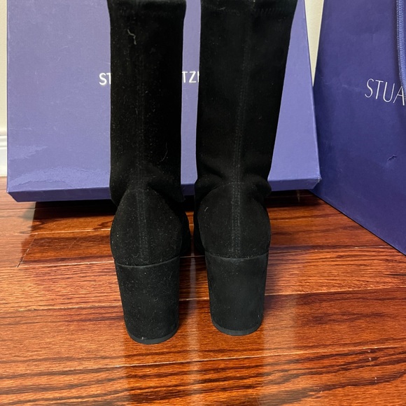 BNIB Stuart Weitzman Prancer Black Suede Boots - Picture 3 of 6